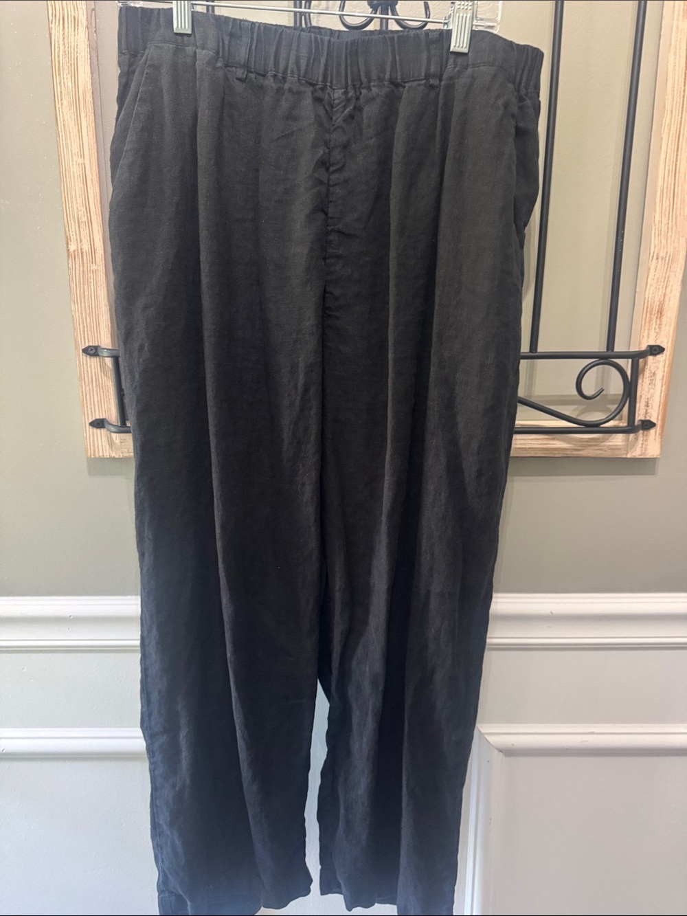 Quince Black Relaxed Elastic-Waist PantsXL linen luxury lightweight
